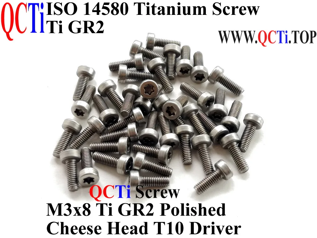 ISO 14580 M3 Titanium screws M3x4 M3x5 M3x6 M3x8 M3x9 M3x10 M3x12 Torx T10 Driver Socket Cap Head Ti GR2 QCTI Screw