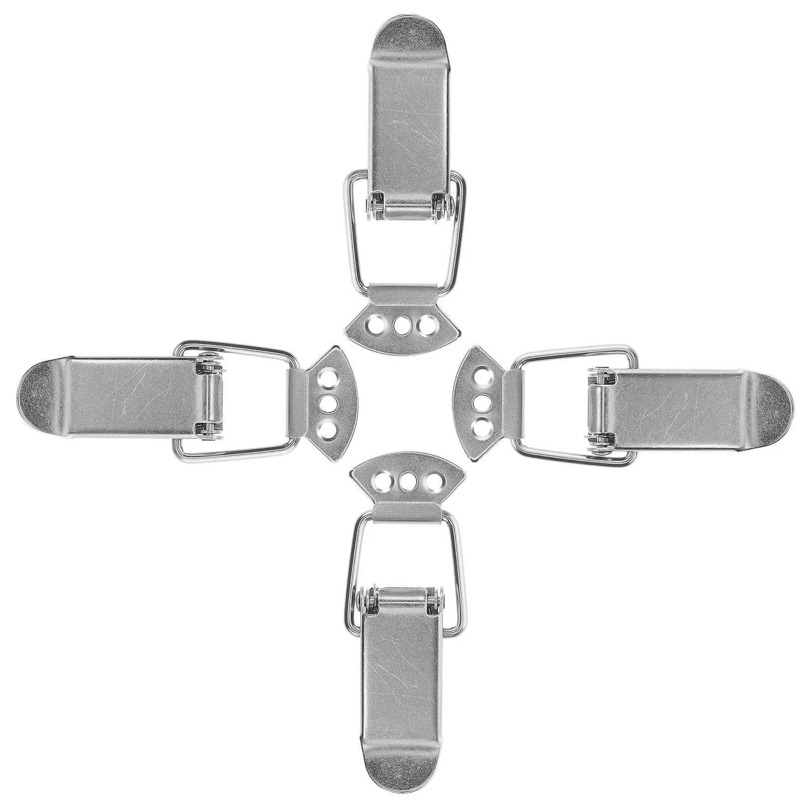 4Pcs Versatile Metal Spring Latch Lock Toggle Fastener for Rv Cabinet Toolbox Hatch Bees Box Storage Chest Latches Replacement
