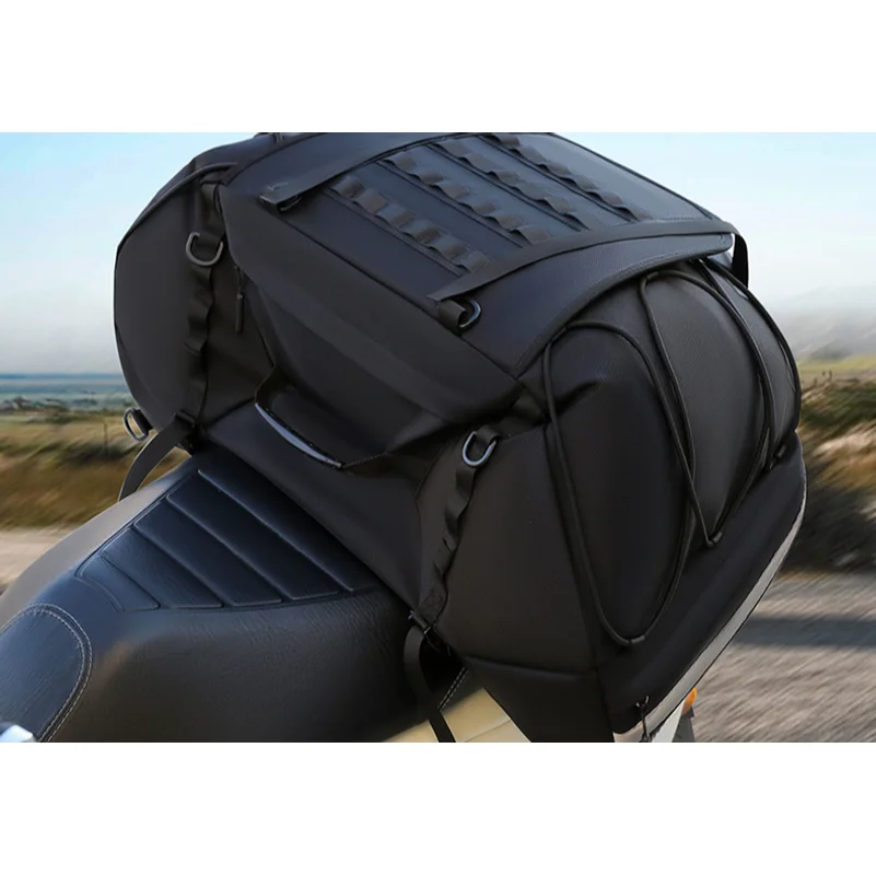Motorcycle tail bag for long-distance touring/city commuting, thickened rear seat bag for riding