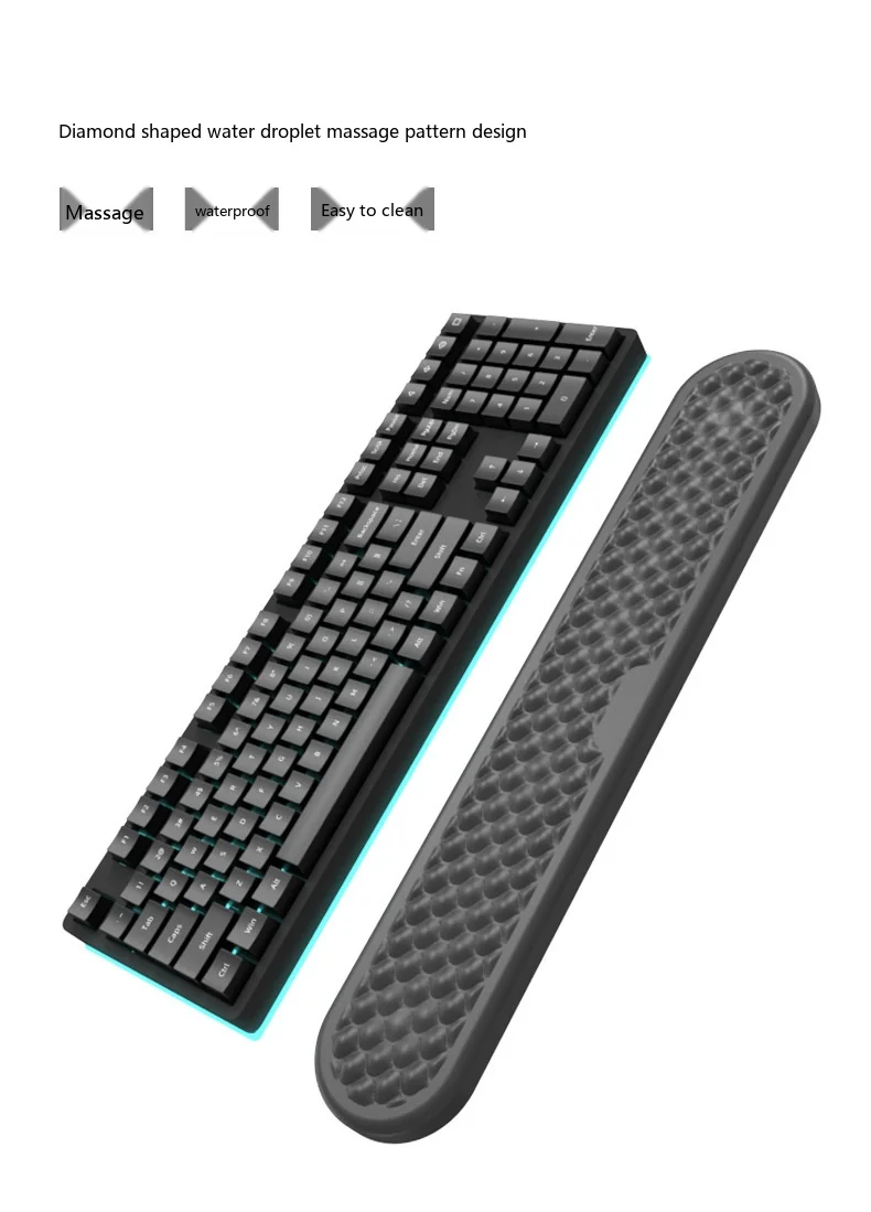 Diamant-Wassertropfen-Handgelenkauflage, ergonomische Schreibtischunterlage für Büro und Gaming, 13 Farben, 3 Konfigurationen – Detail 6
