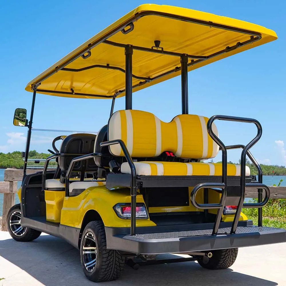 Street Legal Electric 72V Lithium Battery Golf Cart 4 Wheel  Sightseeing Bus 6 Seater 5000W Off-Road Electric Golf Cart