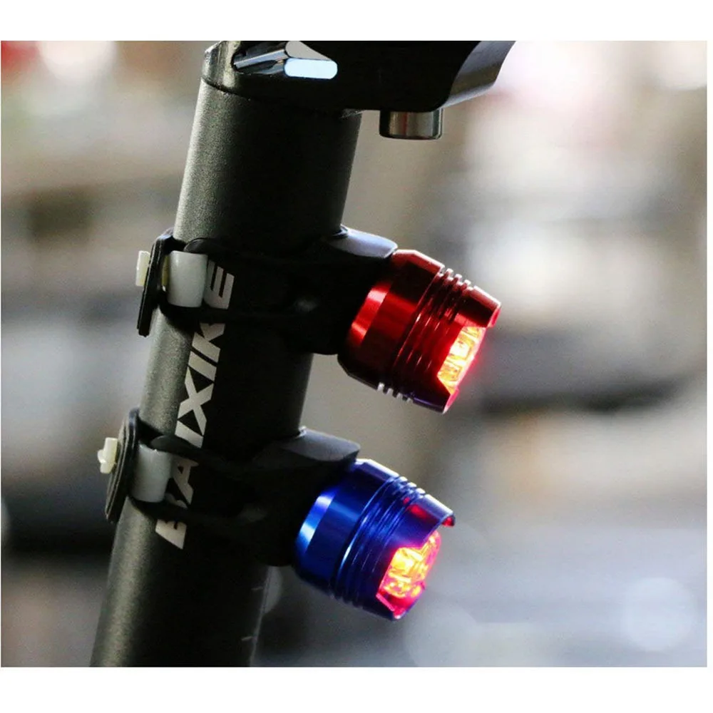 Red Ruby LED Micro Bicycle Lights Waterproof Strap-On Bike Led Light Safety Warning Cycling Accessories Rear Bike Tail Light