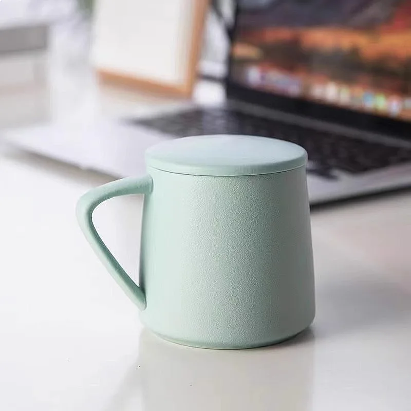 Ceramic Coffee Mug Set With Lid And Spoon Creative Water Cup For Breakfast Milk Cup Gift Home Office Porcelain Drinkware Box