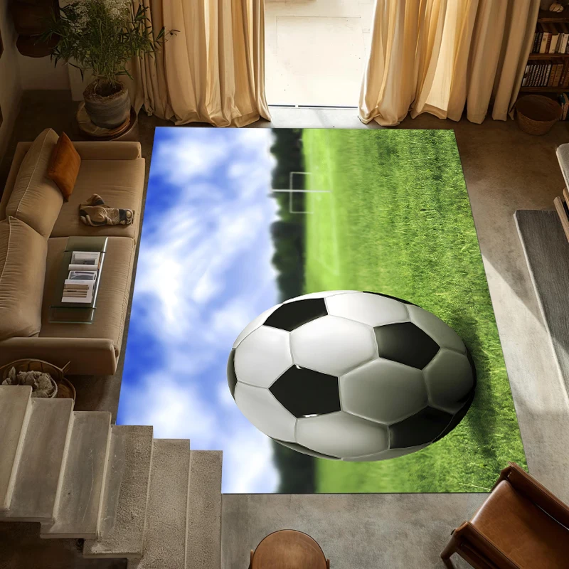 Football Stadium Carpet Mat Rug Home Decoration Living Room Bedroom Floor Decor Soccer Style Non Slip Rugs Bedroom Decor