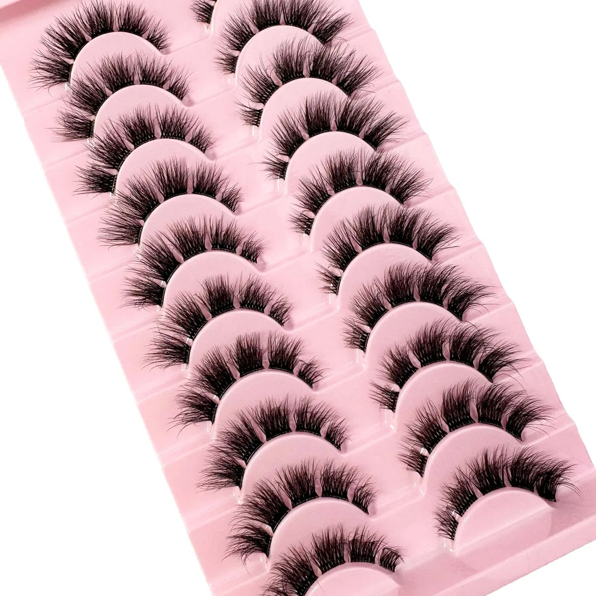 Pestañas segmentadas de banda Invisible, pestañas de banda transparente 3D, aspecto Natural, pestañas de visón tenues, pestañas de ojo de gato esponjosas, pestañas individuales