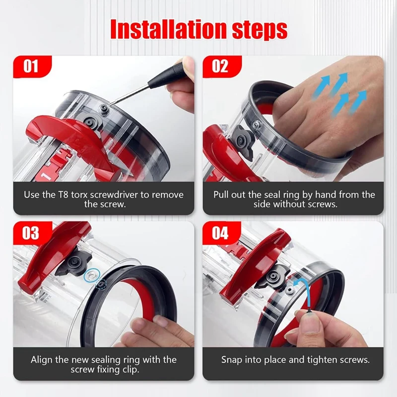 A16F-Dust Bin Top Fixed Sealing Ring For Dyson V10 SV12 Vacuum Dirt Cup Replacement Parts Canister/Dustbin Seal Accessories