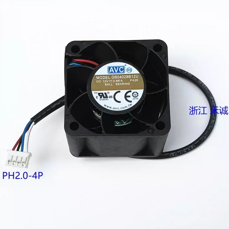 for AVC DB04028B12U 4028 4CM 12V 0.66A 4 Wire PWM Double Ball Bearing Cooling Fan Small 4Pin CPU Cooler