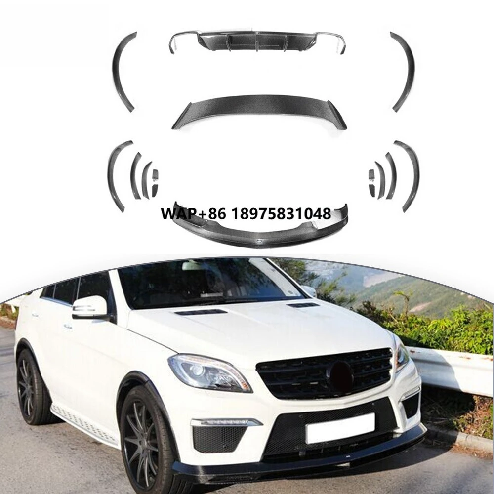 Body Kit Exterior ML63 Carbon Fiber Parts Fit for ML-CLASS W166 ML63 to RZ Style Carbon Fiber Kits Upgrade Bodykit Facelift Set
