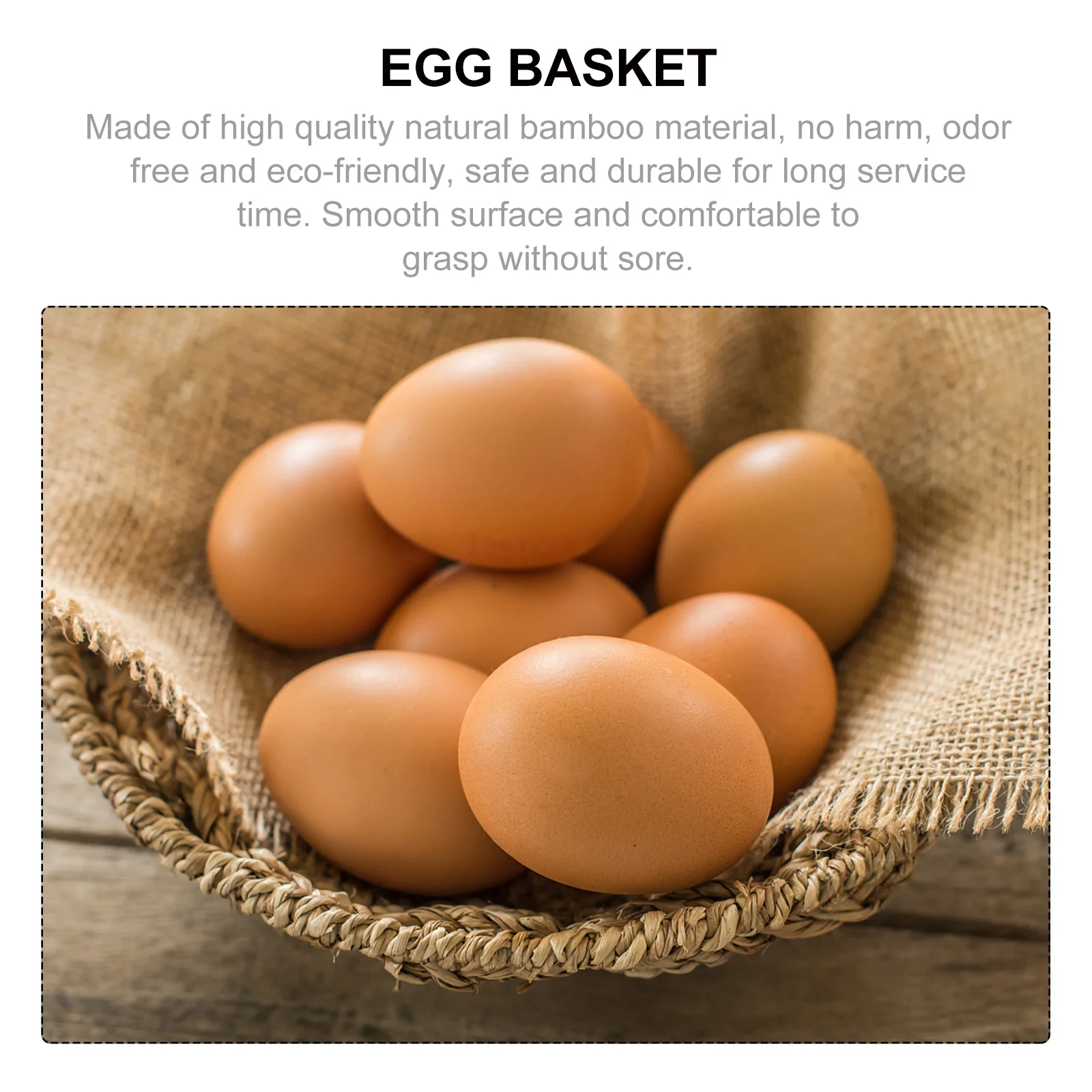 

3Pcs Round Egg Basket Bamboo Handmade Stackable Basket Kitchen Fruits Vegetables Bread Storage Organizer