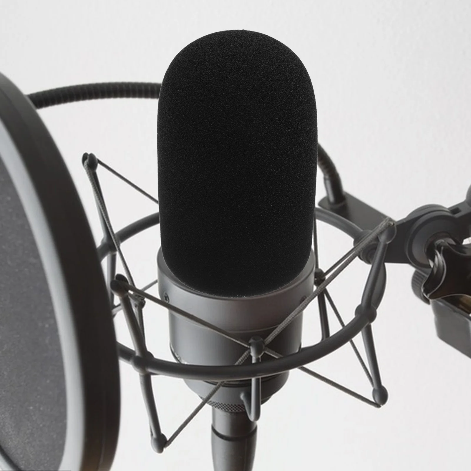 

Foam Microphone Cover Sponge Universal Mic Windscreen Filter Noise Reduction Reusable Black Mic Protector for