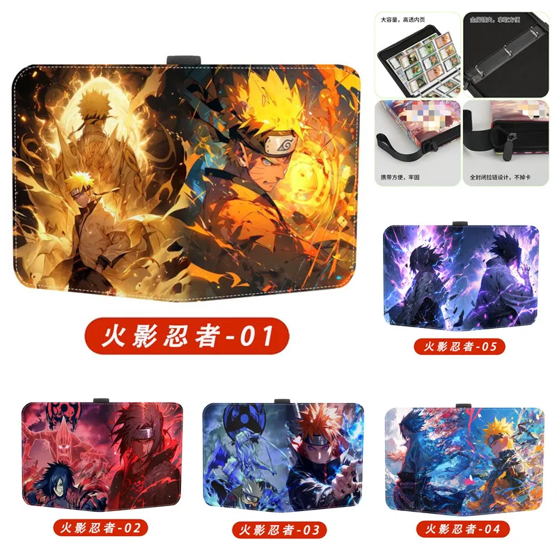 

400-900pcs Anime Naruto Card Album Holder Games Uzumaki Naruto Character Collection Cards For Children Zipper Card Bag toy gift