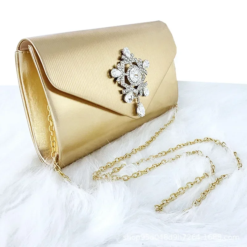 Damen-Clutch, luxuriöse Designer-Abendtasche für elegante Kette, Damen-Handtasche für Party, goldene Umhängetasche für Hochzeit/Dating