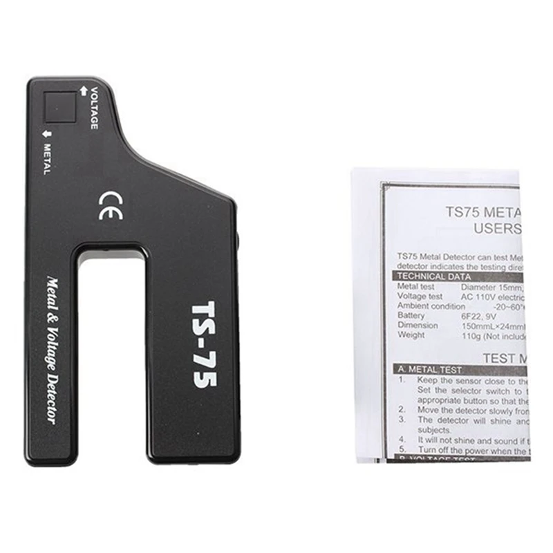 6X detektor tegangan logam genggam, deteksi kawat kabel pipa, detektor kabel pipa TS-75