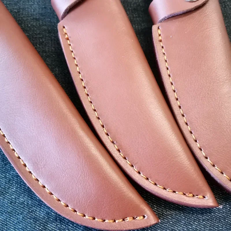 Dropship 13,3 cm 15,5 cm 17,8 cm cuchillo hecho a mano para exteriores soporte de Funda de cuero caza Camping hoja fija cuchillo funda cinturón
