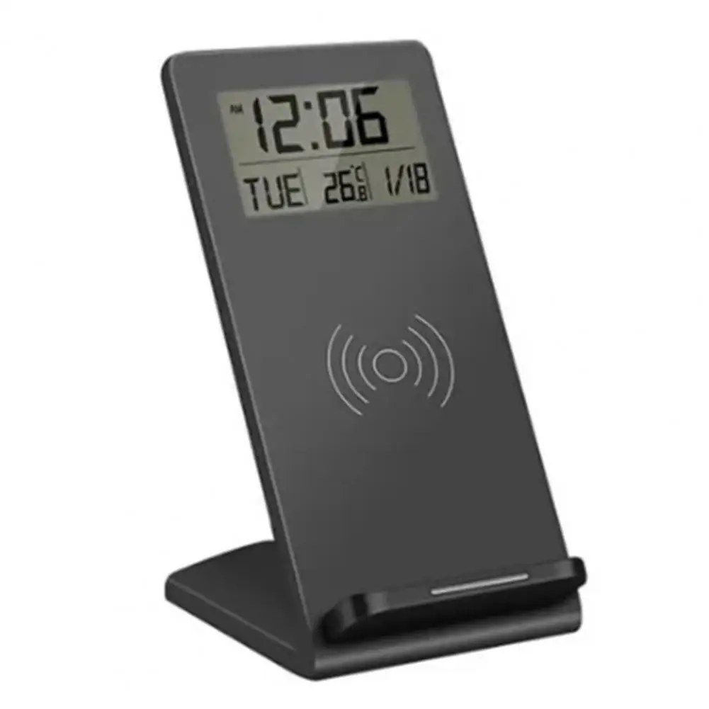 Clock Wireless Charger Wireless Charger Fast Charging Wireless Phone Charger Stand with Date Temperature Display for 10w