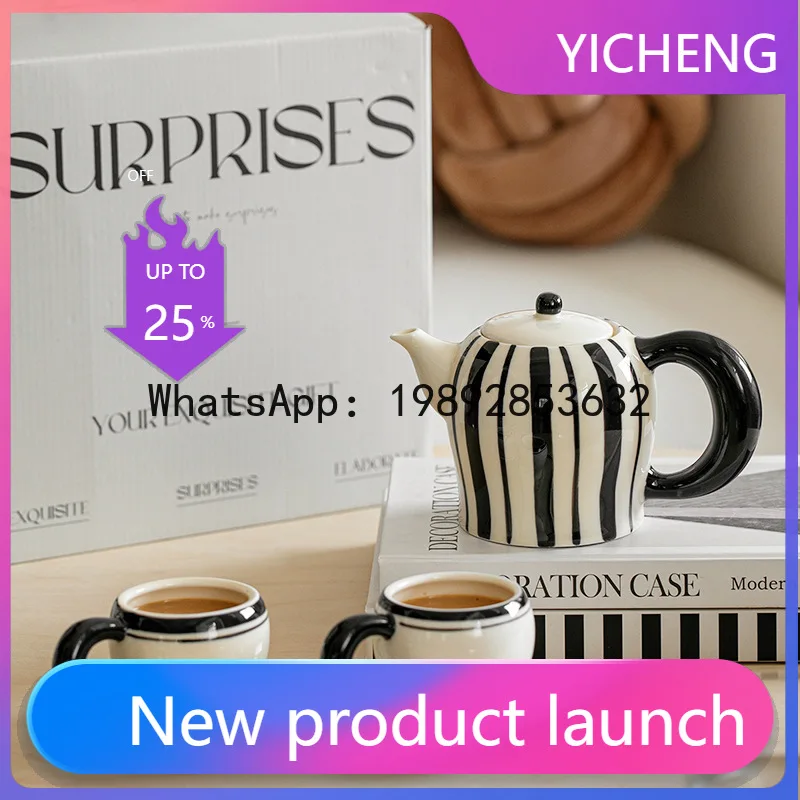 

Hys cup and saucer set - high-temperature ceramic teapot and teacup set for home use - large capacity ceramic water kettle
