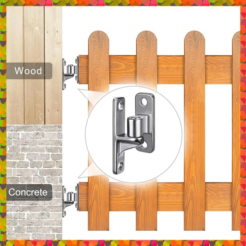 Promotion! Stainless Steel Gate Hinges, 2Set Wall Mount Gate Hinges For Farm Gates, With Non-Welding Chain Link Fence Parts 5/8I