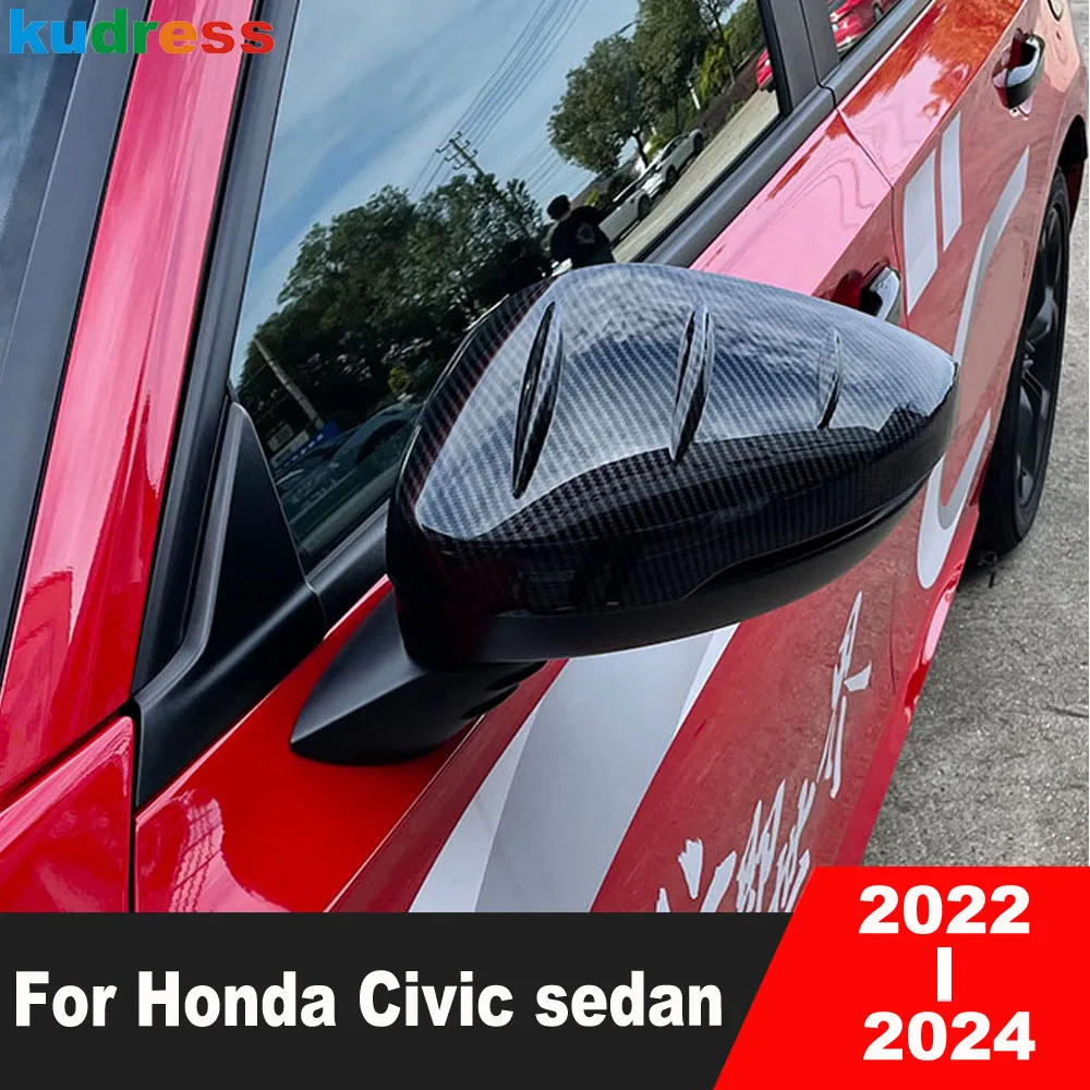 Rearview Mirror Cover Trim For Honda Civic 11th /Integra Sedan 2022 2023 2024 Carbon Fiber Car Side Wing Mirrors Cap Accessories