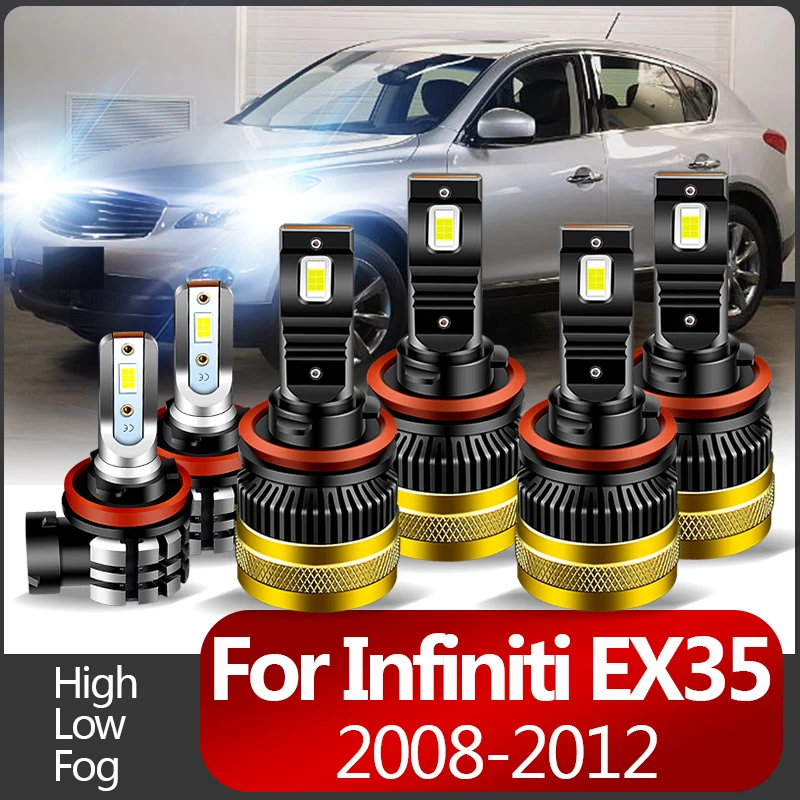 

2 шт. 30000LM для Infiniti EX35 2008-2012 автомобильные светодиодные фары H9 дальнего света H11 ближнего света противотуманные фары высокого качества Canbus 6000K