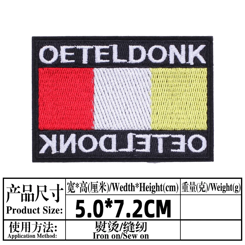 Oeteldonk Frog Carnival for Netherland Emblems Full Embroidered Diy Iron on Embroidered Clothing Letters Patches for Clothing F