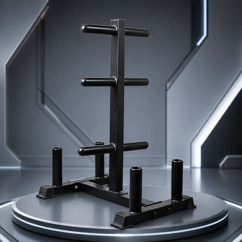 for Barbell Plate Display Rack for Olympic Bar Storage Bracket Gym Large and Small Hole Weight Plate Organizer Stand