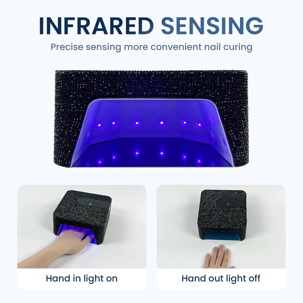 Nail Art Salon Home Kit 18pcs Beads Four Level Timing Modes Rechargeable Cordless UV LED Nail Lamp Professional Manufacturer