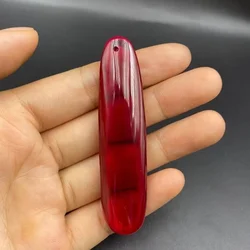Handle piece Ruby raw material pendant Red corundum pendant Mineral crystal carving pendant hardness 9