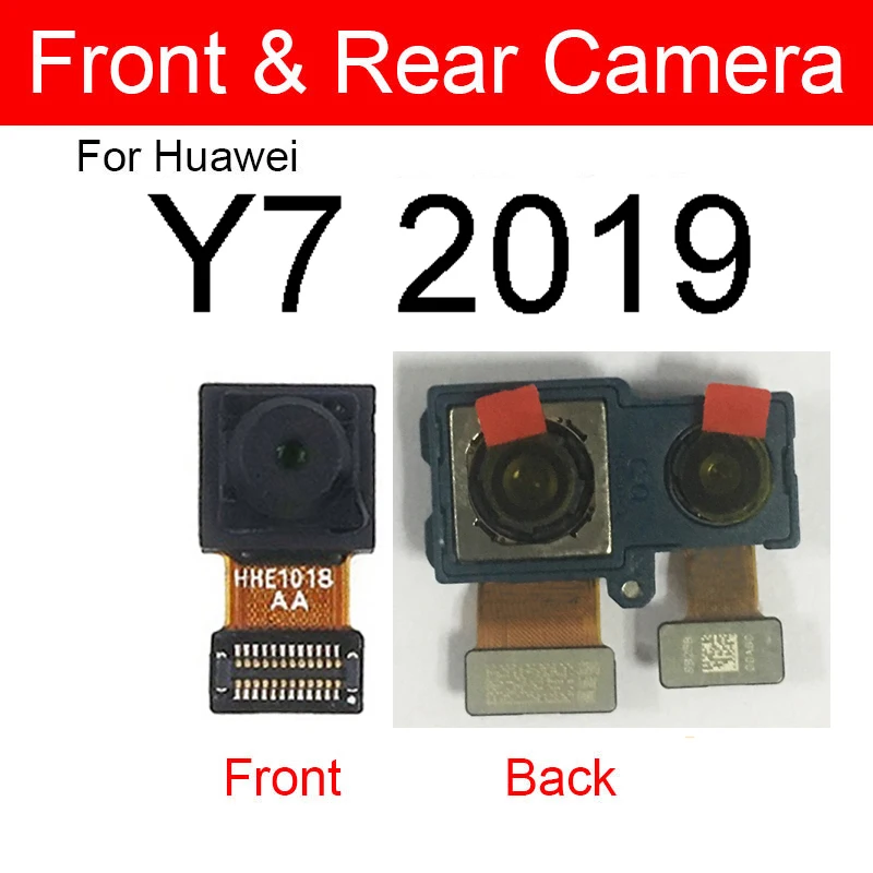 Front Rear Camera For Huawei Y7 Y7 Prime Y7 Pro 2017 2018 2019 Back Big Camera Front Facing Small Camera Flex Cable Ribbon Parts