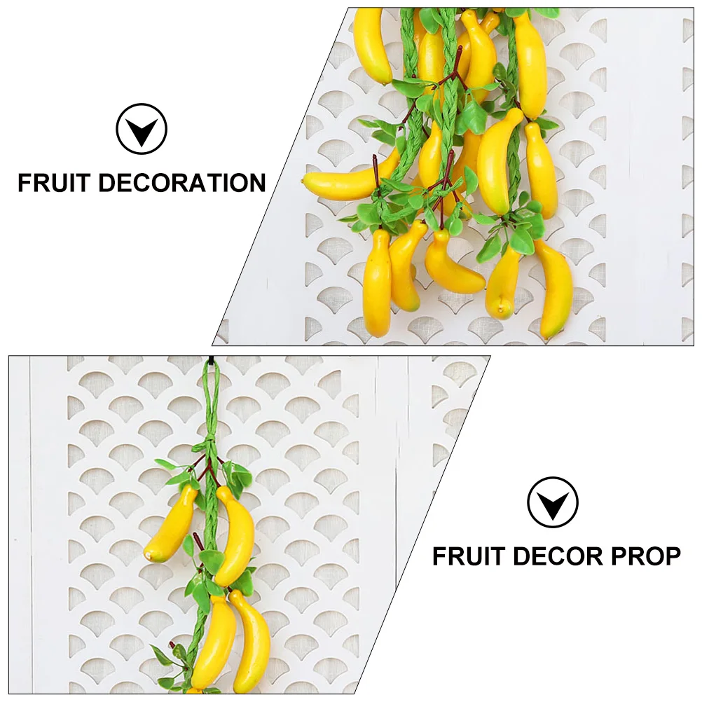 

2pcs Simulation Hanging Decoration Premium Material Wall Ornament Fruit Simulation Banana Decoration Decor Prop Home Garden