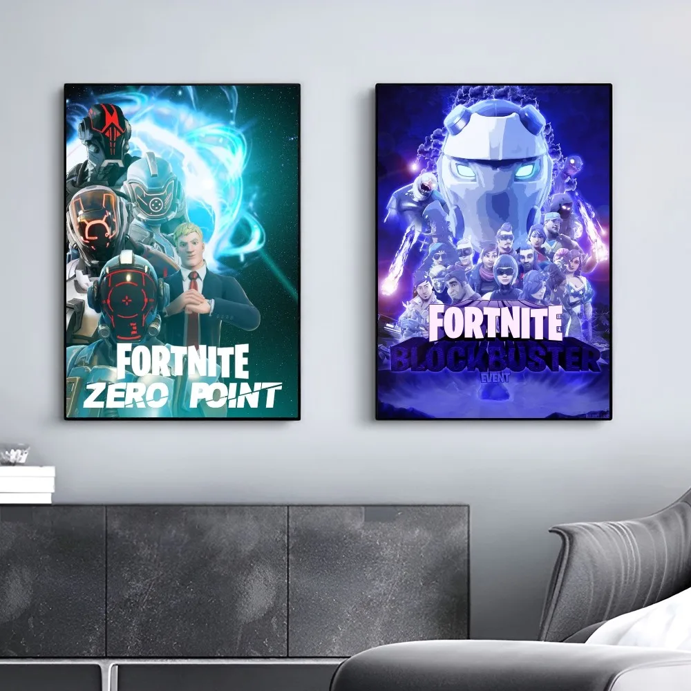 1pc F-Fortnites Game Poster Good Quality Prints And Posters Vintage Room Home Bar Cafe Decor Aesthetic Art Wall Painting