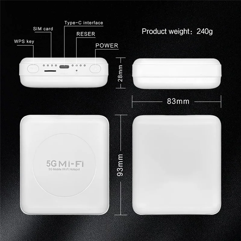 Router Wifi tascabile eccellente-5G Wifi 6 con slot per scheda SIM Router Mifi Hotspot mobile wireless Supporto 10 utenti per ufficio di viaggio
