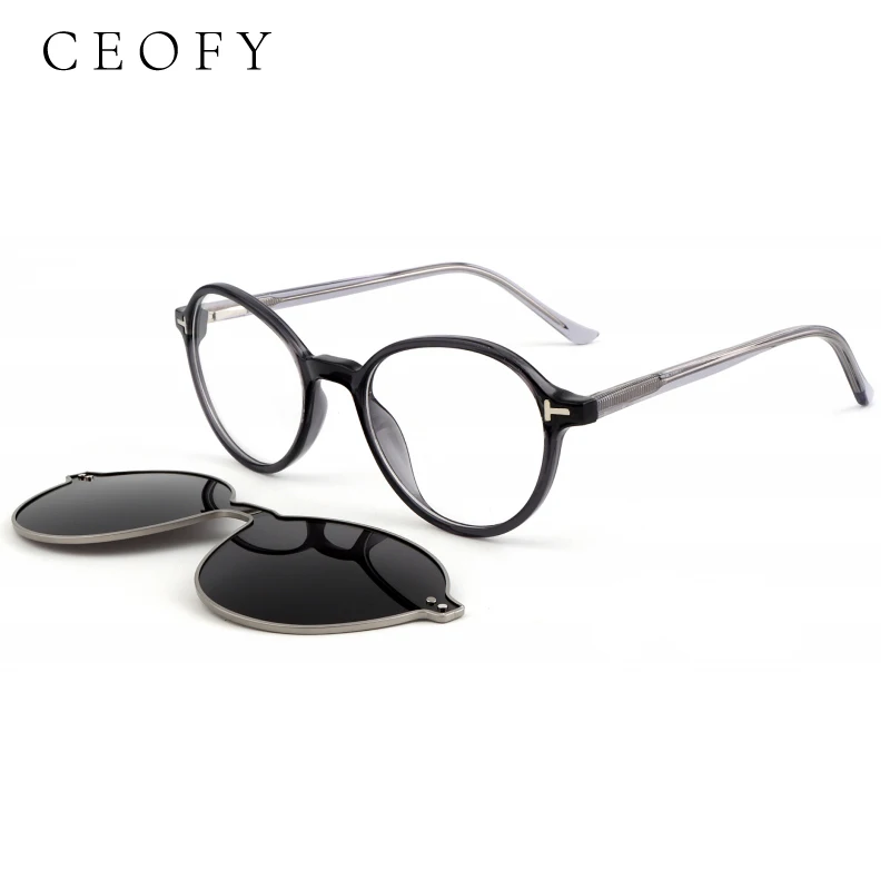 

Ceofy Women Cat Eye Glasse Frame Sun Clip On Optical Polarized Sunglasses Optical Prescription Vintage Eyeglasses