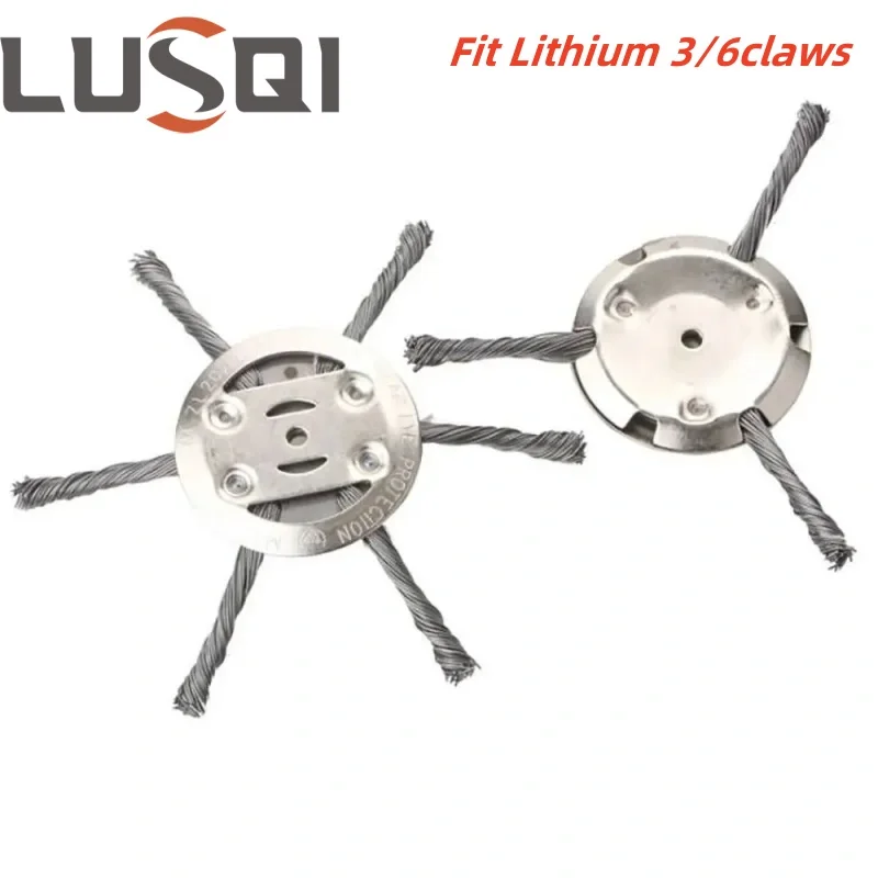 

LUSQI 3/6 Claws Wire Wheel Head Grass Trimmer Head Fit Straight Shaft Brushcutter Removal Moss Rust For Fit Lithium Mower