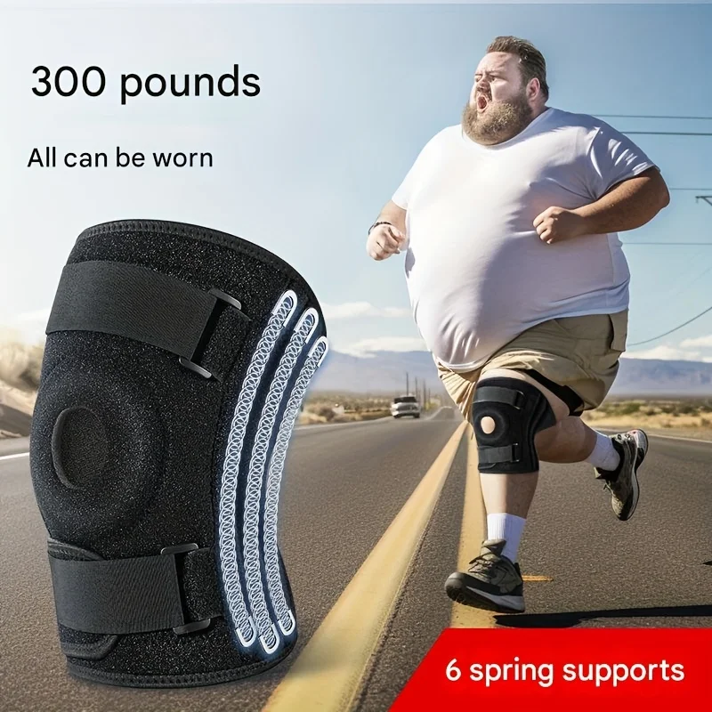 1Pcs 300-Pound Extra-Large Knee Brace,Features 6 Spring Supports,for Running,Jumping,And Hiking,Knee Support