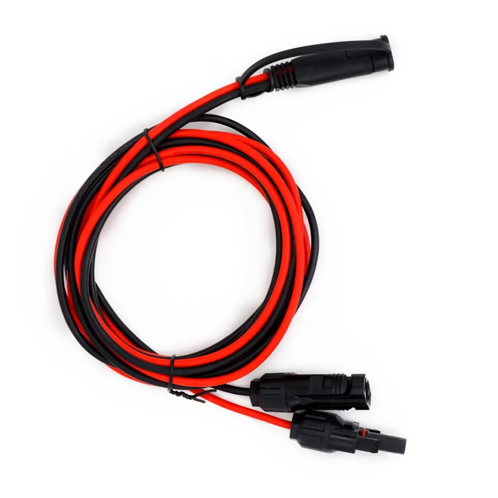 Kabel adaptor PV ke SAE, 2/3/5m dengan adaptor 50A 12AWG kawat IP68 perlindungan untuk Panel surya sepeda motor mobil RV ATV