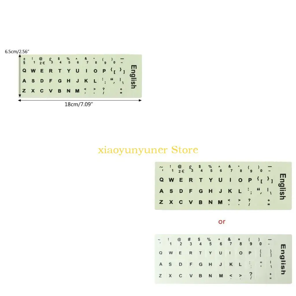 P9JB New Fluorescent Keyboard Letter Sticker Italian English Letters Replacement For Laptop PC Wear-resistant