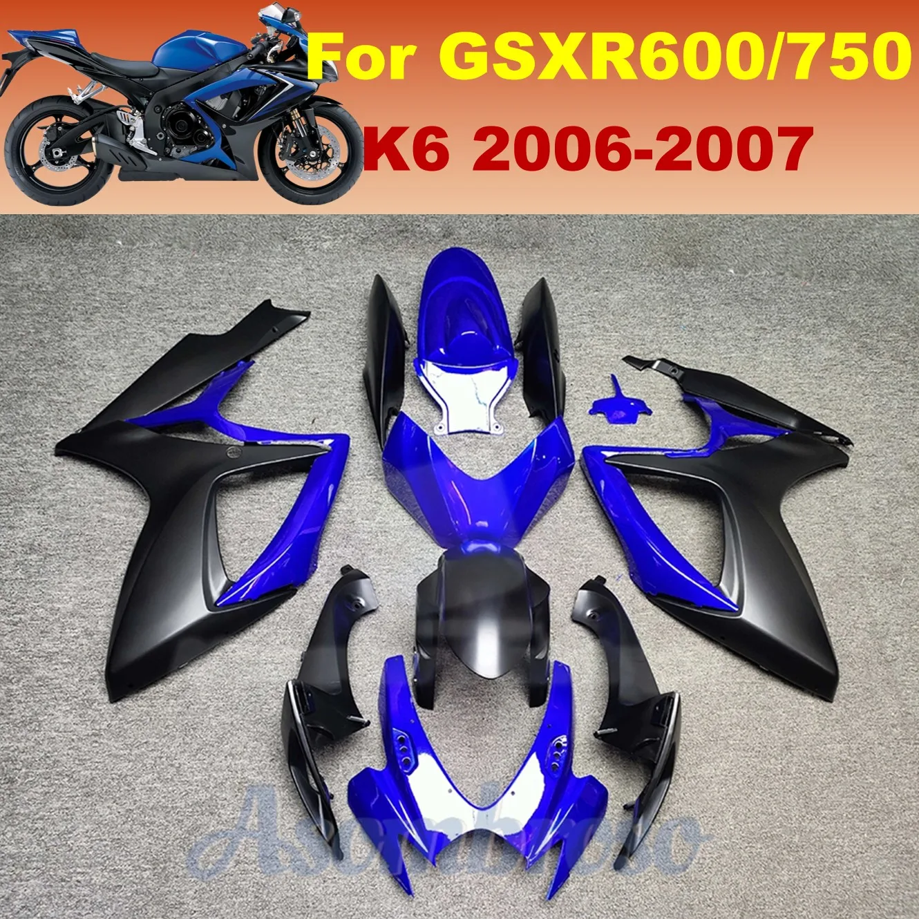 Kit de carenado completo para SUZUKI GSX-R600 750 GSXR 600 2006 2007 GSX R600 GSX R750 06 07 carenados de plástico para motocicleta