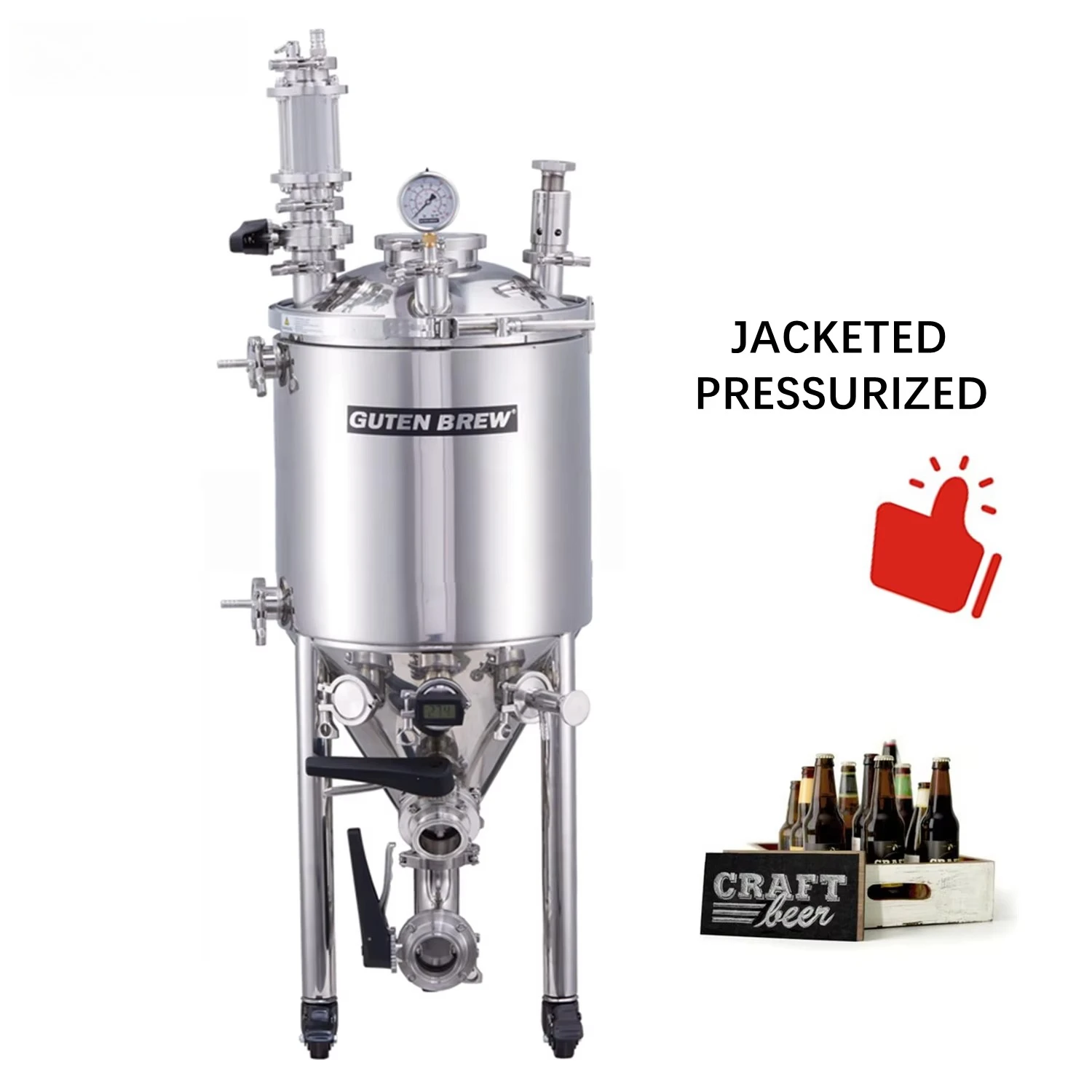 Gold SellerGUTEN 75L Conical Fermenter Beer Brewery Equipment Pressurized Fermenter Ferment Beer Tank Brewing Beer Equipment