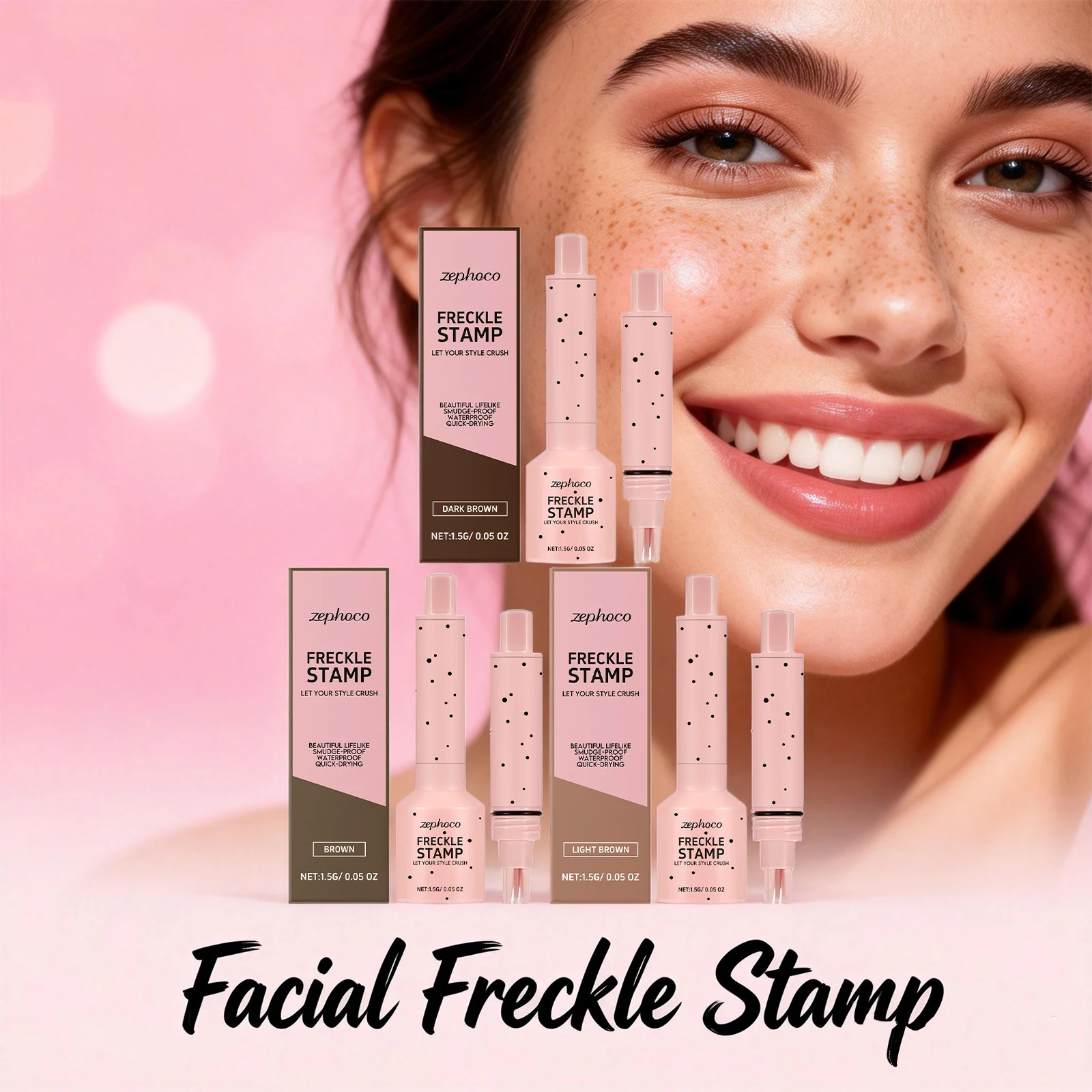 Facial Freckle Stamp Pencil,Waterproof Natural Pseudo Freckle Makeup Quick Drying Anti-Fouling Long Lasting Creative Makeup 1.5g