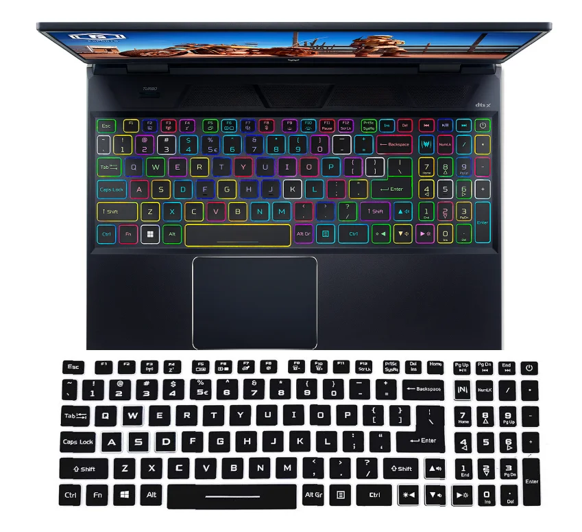 

silicone Laptop Keyboard Cover skin Protector For Acer PREDATOR HELIOS 300 PH315-55 PH315-54 PH315-53 PH315-52 15.6 inch