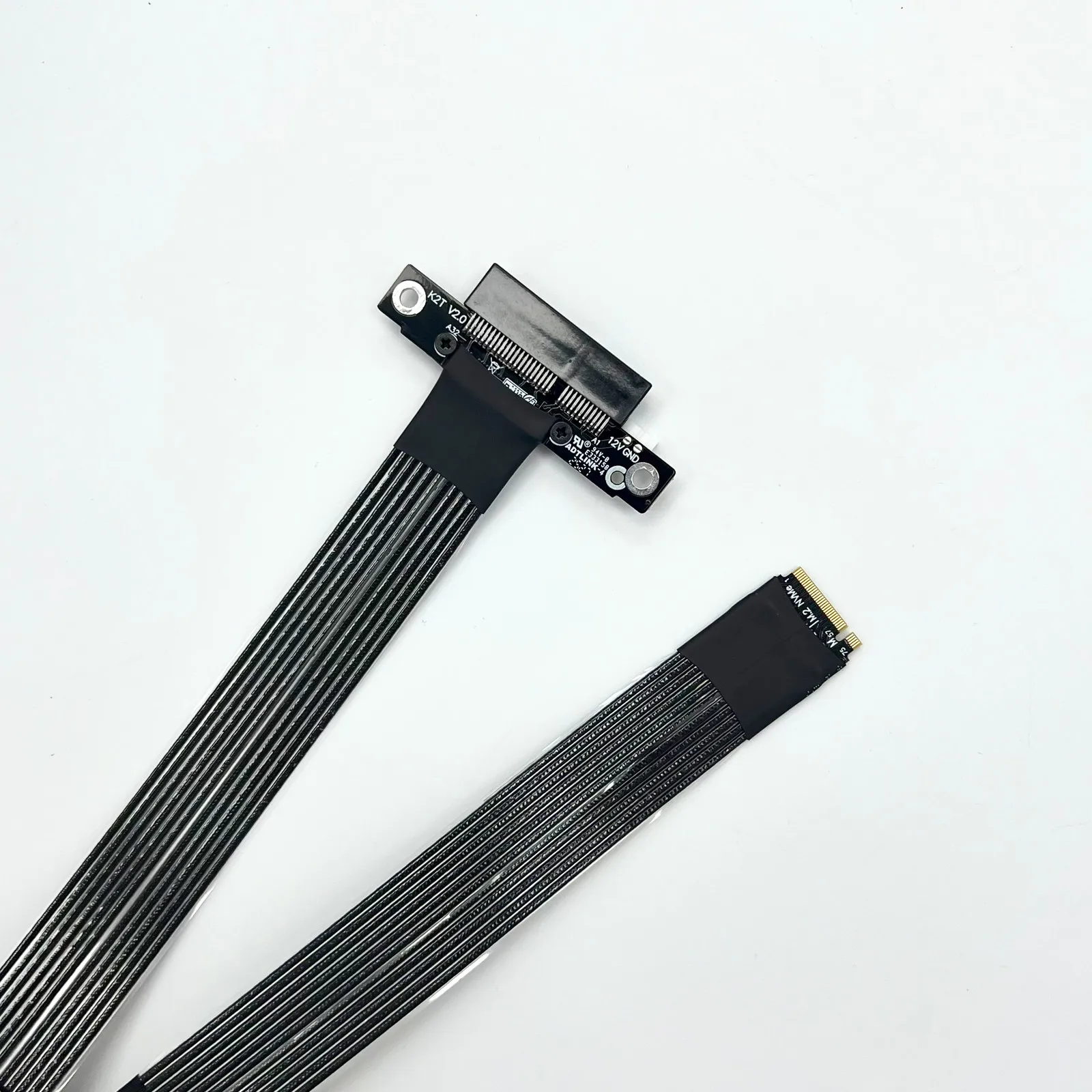 ADT-Link M.2 NVMe to PCI Express 5.0 x4 Удлинительный кабель Высокоскоростной GEN5 PCIe 5.0 4X to M.2 NVMe 2242 2280 SSD посеребренный провод