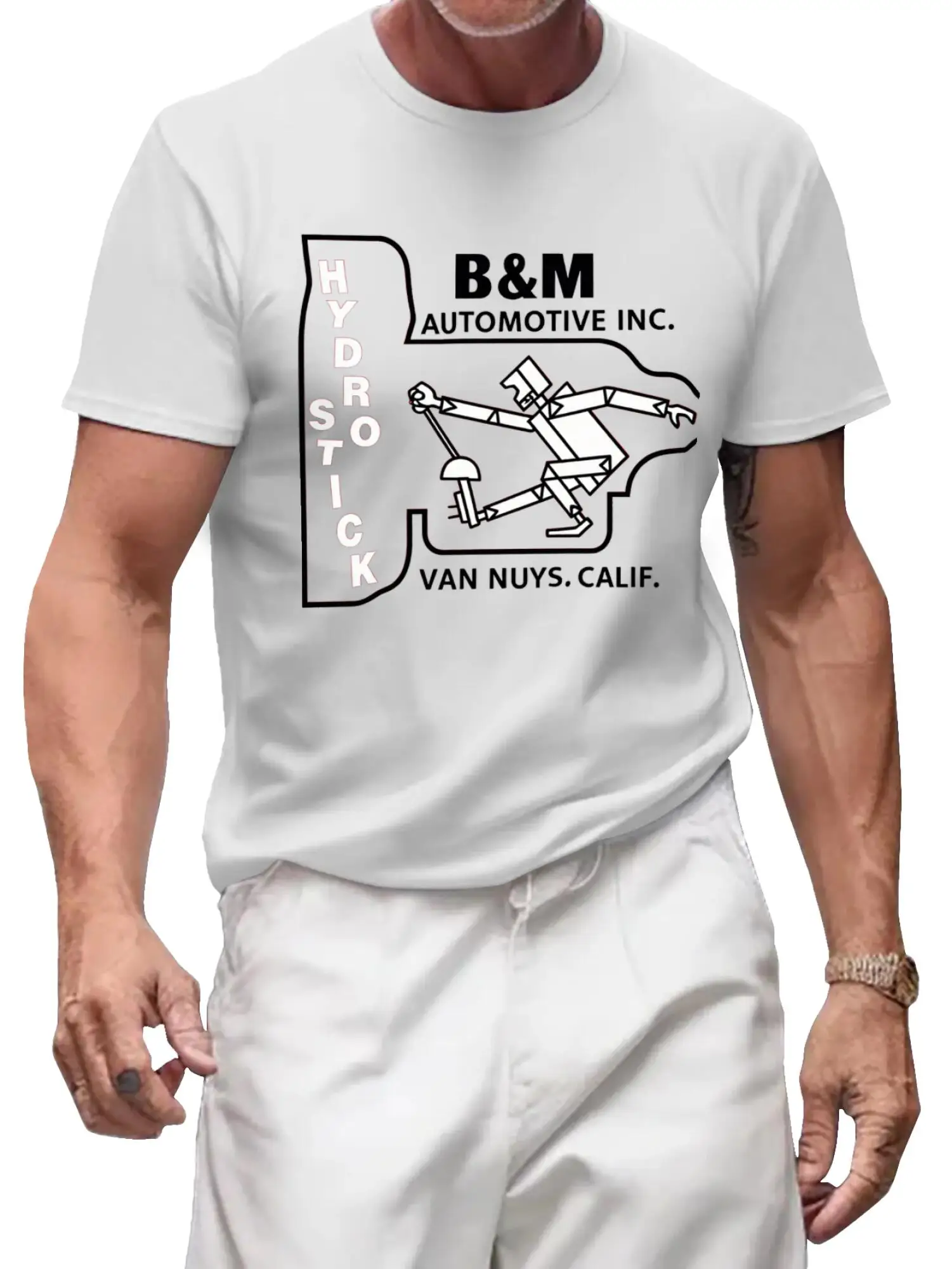 تي شيرت B&M Hydro-Stick Transmisson (654A)، أبيض 100% قطن #2