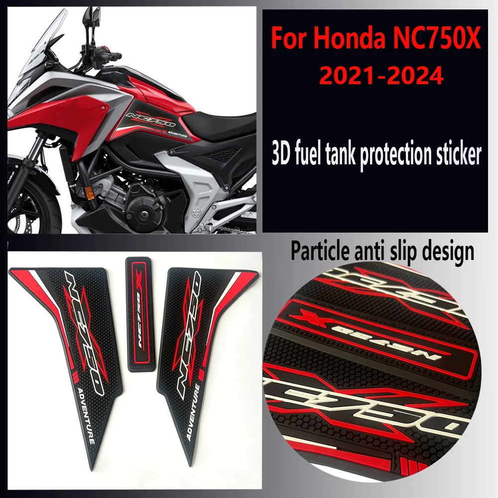 

3D Rubbe Stickers Decals Protection Tank Pad TankPad Fuel Oil Kit Knee For Honda NC 750 NC700 X NC750X 2021- 2024