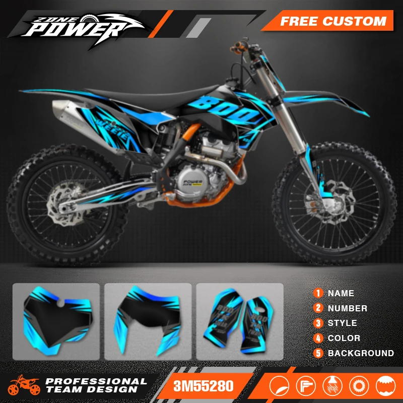 

Переводные наклейки Powerzone Custom Team для KTM 125 200 250 300 350 450 500 EXC XCW 2014-2016 SX SXF 2013-2015 132