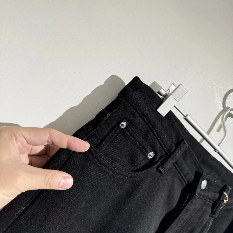 24AW LO جديد بلون الاتجاه الأمريكي Sweatpants مريحة مستقيم الجينز y2k رجل السراويل فضفاض جان للرجال ملابس للرجال