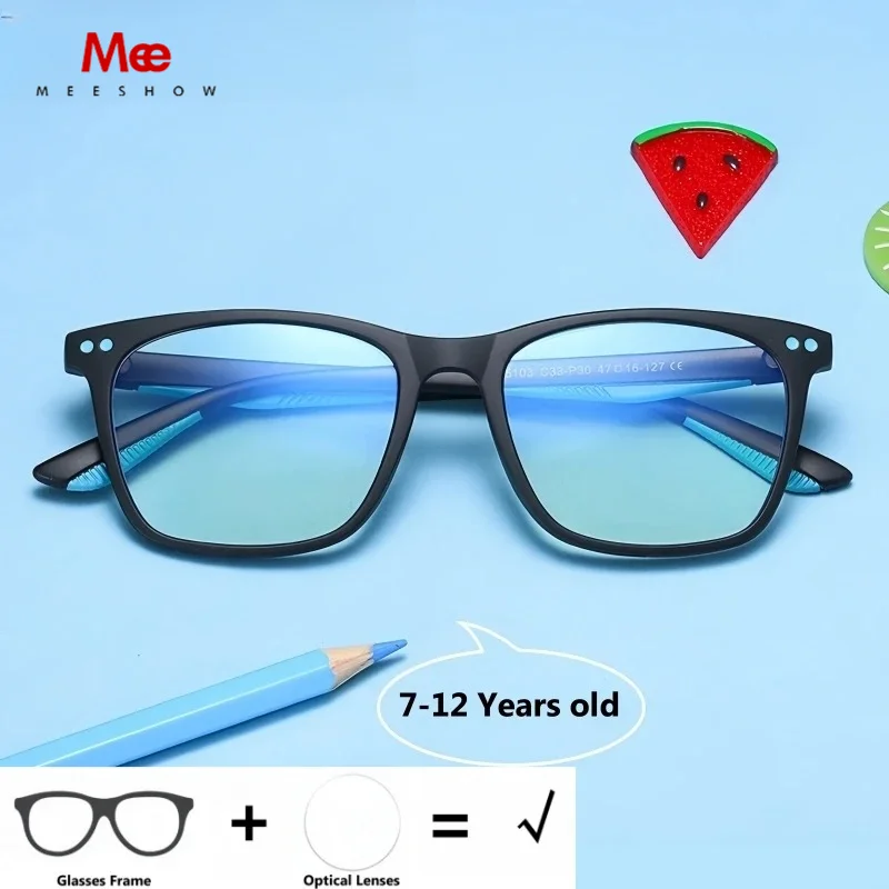 Meeshow Optical Prescription Children Square Glasses Fashion Retro  Anti-reflective Anti-scratch Myopia Hyperopia Kids Eyewear