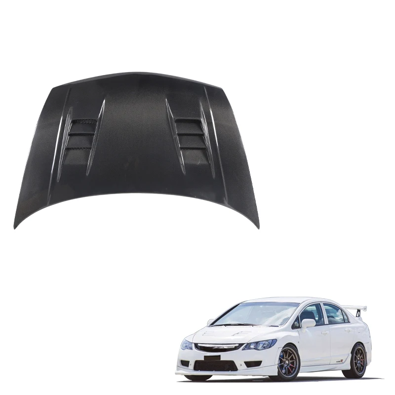 

2007-2015 3rd Gen Civic Type R FD2 Feels Style Carbon Fiber Front Bonnet Hoods For Honda Civic FD2 Engine Hood