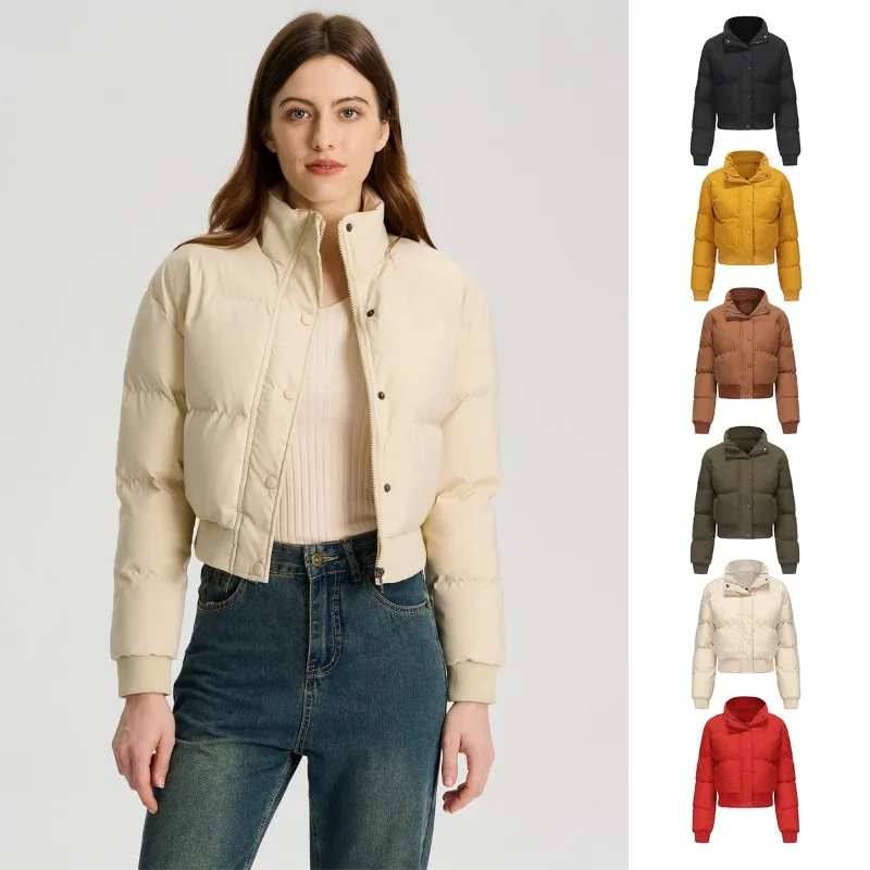 

Короткая хлопковая куртка приталенного кроя, женская легкая модная теплая повседневная верхняя одежда в стиле хлеба, сезонная весна-осень