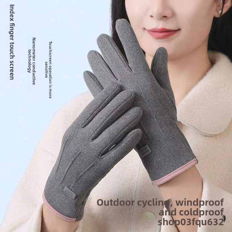 قفازات الخريف والشتاء دافئة، مقاومة للرياح والبرودة، يمكن لمس ركوب الدراجات على الشاشة، مكدسة، سميكة، غير قابلة للانزلاق