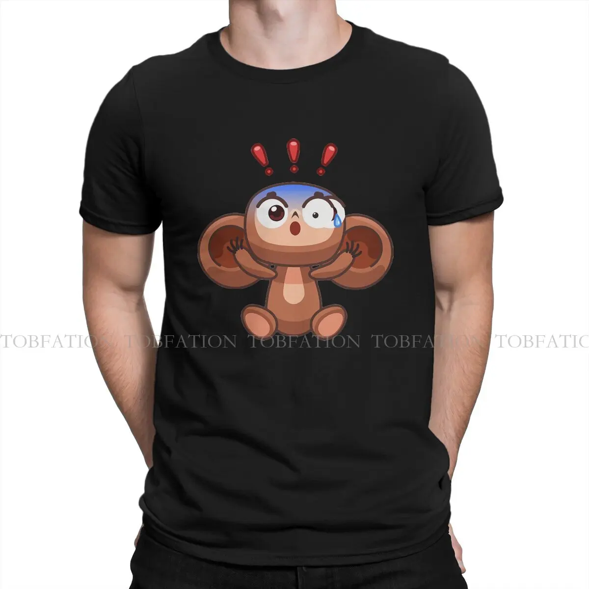 Shock Cheburashka T Shirt Classic Punk Loose Crewneck TShirt Harajuku Men's Clothes